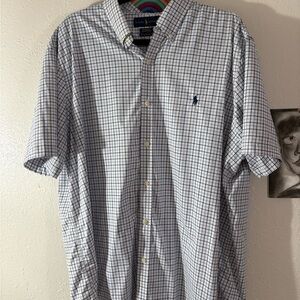 Ralph Lauren White and Blue Plaid Men's Shirt